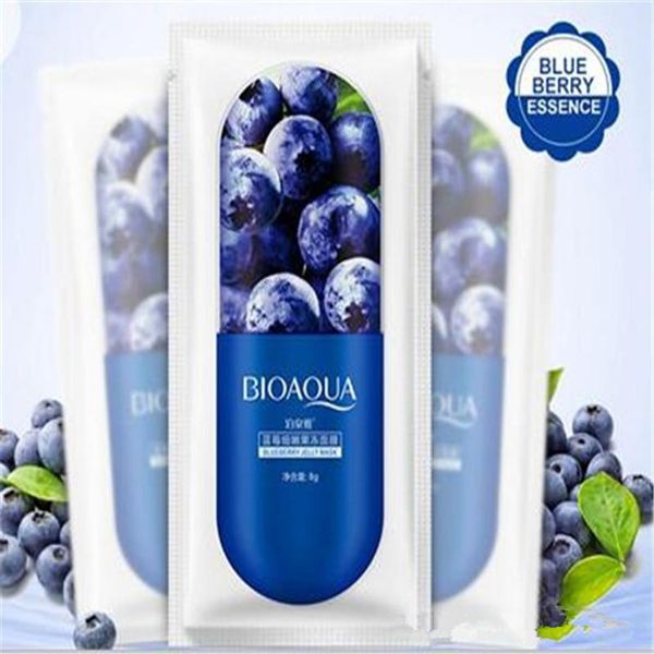 Dropshipping Nuovo BIOAQUA Maschera per il viso in gelatina per il viso Maschera per il viso idratante per l'idratazione profonda Prevenire la maschera per il sonno del foglio di Sakula al mirtillo 8g