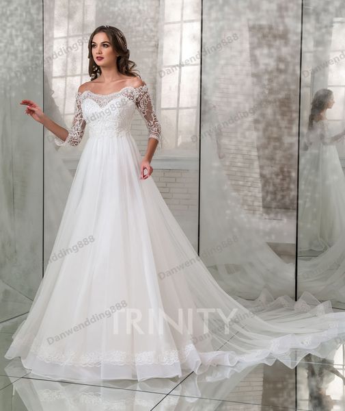 

elegant ivory tulle off shoulder applique sheath wedding dresses bridal pageant dresses wedding attire dresses custom size 2-16 zw620283, White