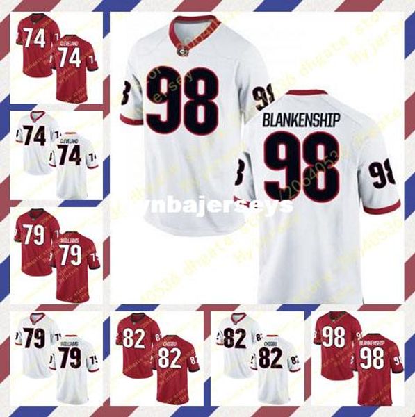 

men ben jersey allen williams michael chigbu rodrigo blankenship georgia bulldogs alumni stitched red white football jerseys, Black;red
