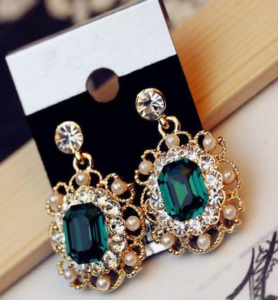 

2018 new korean personality fashion jewelry earrings retro geometric crystal earrings bohemia female elegant, Silver