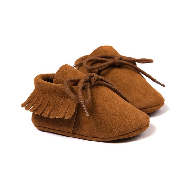 

0-18 months newborn baby boy girl shoes pu leather moccasins fringe first walker soft soled anti slip lace up footwear shoes