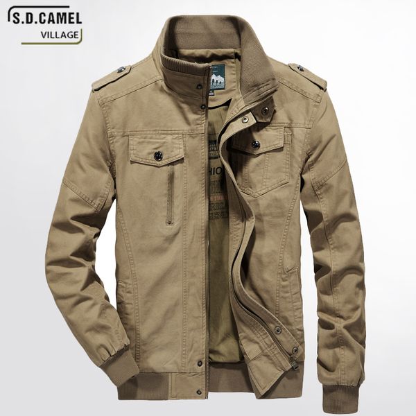 

s.d.camel mens casual jackets jacket slim fit pilot coat men clothing plus size 4xl 5xl men's bomber zipper jacket, Black;brown