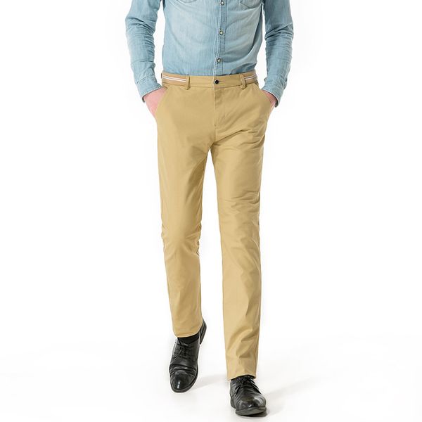 

2018 new fashion male slim fit business trousers/men's brand pure color casual pants large plus size 30-38, Black
