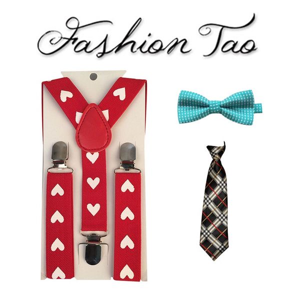 NEW Red Plaid Kids Baby Suspenders and Bow Tie Set Elastic Adjustable