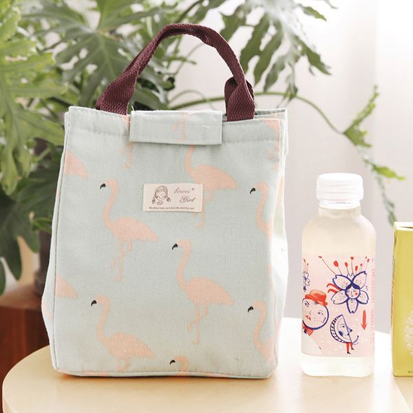 Almoço engrossado Bag Canvas animal Prints Urso térmica Lunch Duplas Box Portátil Bolsa Para Mulheres Homens Crianças refrigerador Lunchbox