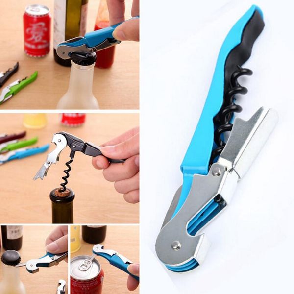 

stainless steel cork screw corkscrew multifunction wine bottle cap opener double hinge waiters corkscrew wine opener 100pcs ooa4629