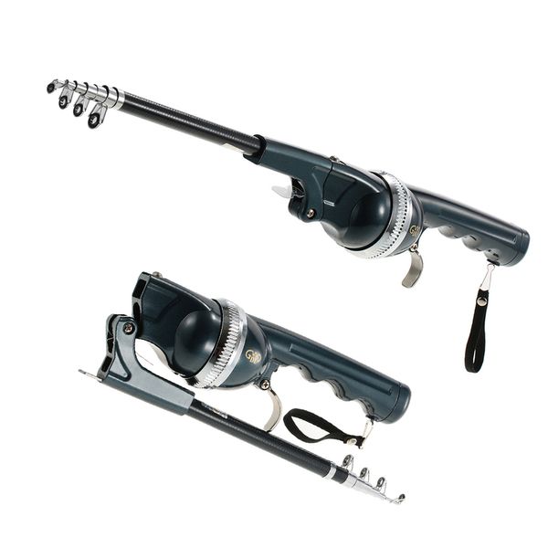 133/158 CM Telescópica Mini Vara De Pesca Dobrável Pólo Combo Carretel De Fibra De Vidro Isca de Pesca Rod Spinning Fish Tackle Set Paz