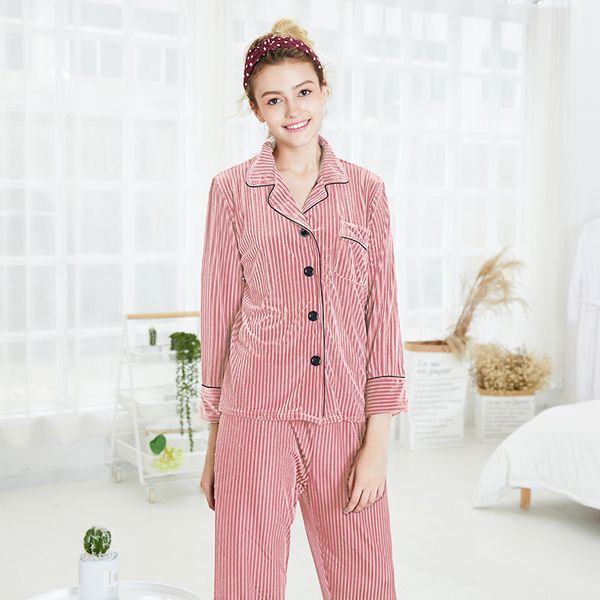 

pajamas for women 2 pice set sleepwear pink burgundy solid color pijama winter cozy pajama female lingerie home clothes sr908, Blue;gray