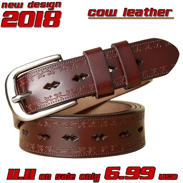 

2018 new women belt genuine leather diamond designer famale strap leather waistband luxury belts for women lady cintos ceinture, Black;brown