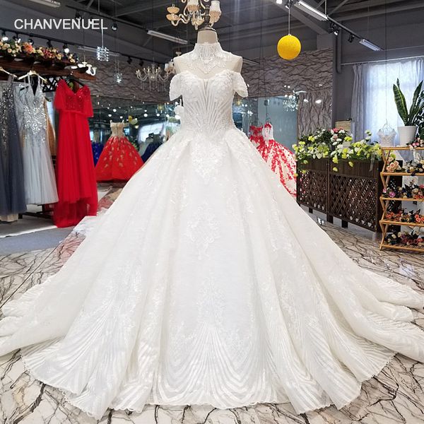 

2019 последние кисточкой высокого ливана свадебные платья милая шеи без бретелек с коротким рукавом блестящий кристалл блестки 3d цветы сад, White