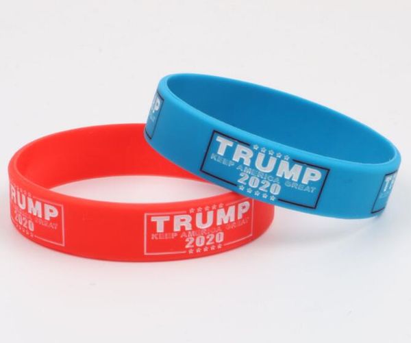 

dhl 500pcs trump 2020 election bracelet keep america great silicone wristband bracelets red blue trump supporters wristbands, Golden;silver