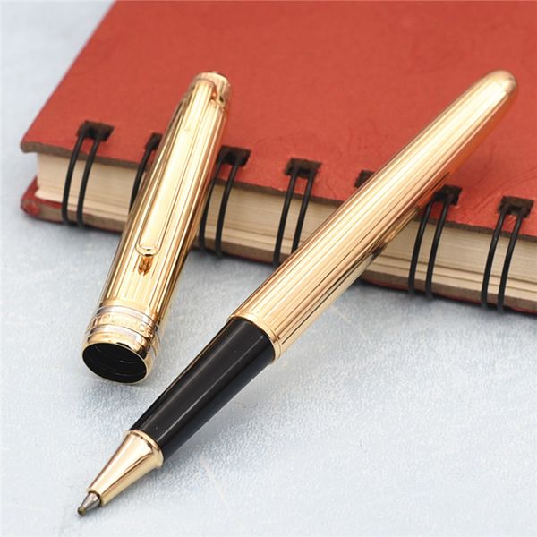 

grade luxury pen golden lines metal ballpoint pens / rollerball pen stationary ag925 gift pens, Blue;orange