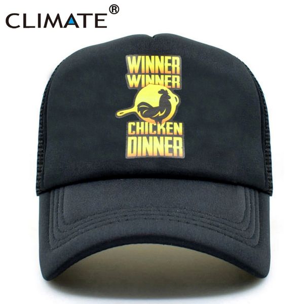 

climate men pubg trucker mesh caps hat cool summer black mesh caps winner winner chicken dinner baseball net trucker hat, Blue;gray