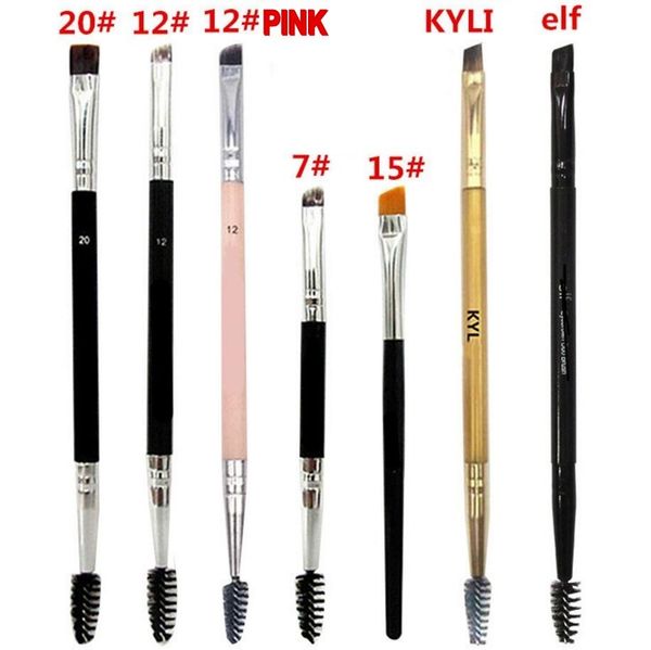 

synthetic duo makeup brushes eye brow 12# 7# 15# 20# double eyebrow brushes kit pinceis can make your logo