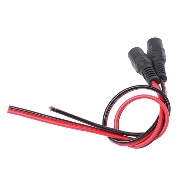 

30cm 5.5 2.1mm flat type 22awg dc extension female cable for cctv