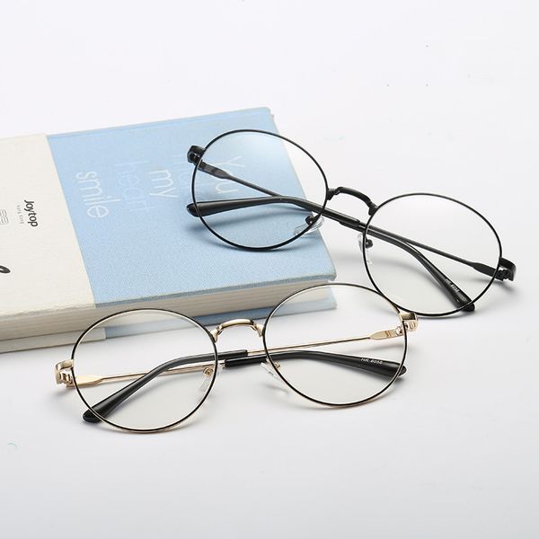 

round glasses frame computer fake glasses women men myopia optical eyeglasses frames transparent nerd glass eyewear, Silver