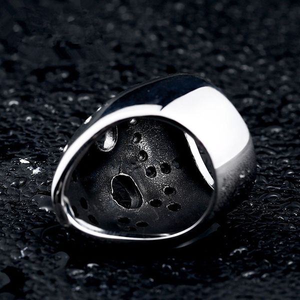 Мужское кольцо из титановой стали 316L, байкерская хоккейная маска Джейсона Вурхиса с красным антикварным кольцом, размер ювелирных изделий 7-14 #207j