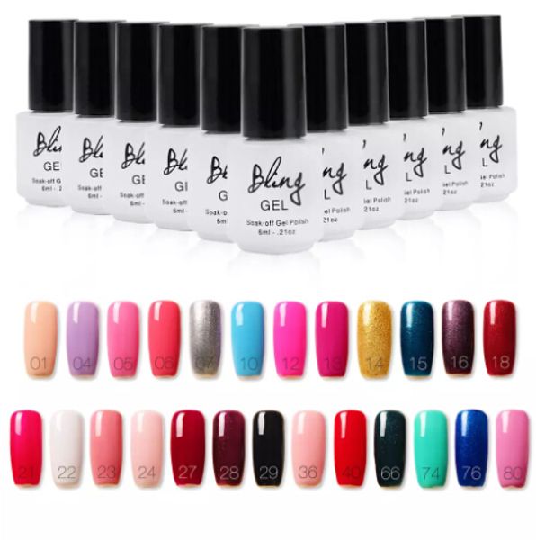 

wholesale uv gel nail polish long-lasting nail gel peel off soak-off led lamp bling cosmetic color gel polish 6ml environment, Red;pink