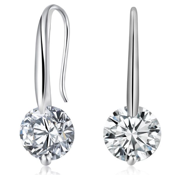 

2018 new band wedding stud earring cz simulated diamonds engagement beautiful jewelry crystal ear rings, Golden;silver