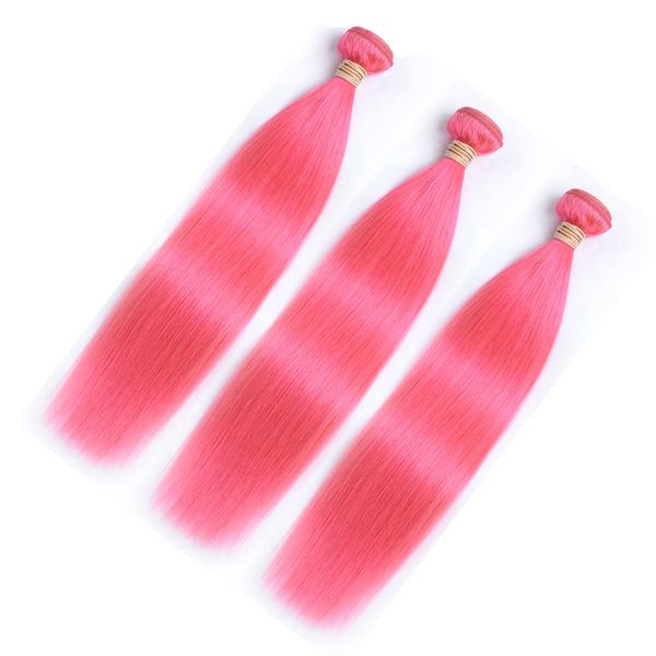 

предварительно окрашенные розовые человеческие волосы розовые прямые remy расширение человеческих волос 10-30 дюймов бразильский розовый дев, Black;brown