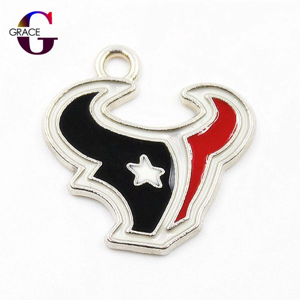

12pcs/lot enamel football team sport charms hanging dangle charms for women bracelet bangle necklace pendant diy jewelry, Bronze;silver