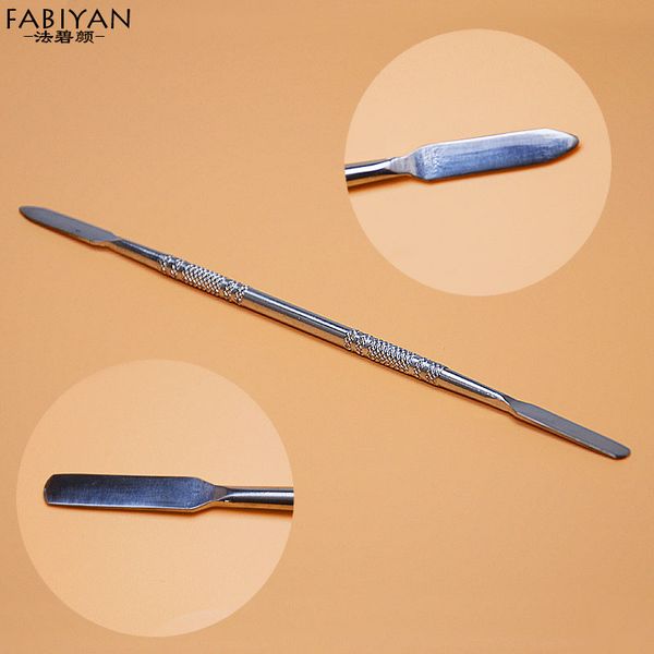 

18cm nail art stainless steel makeup palette spatula spoon stick rod tone polish cream foundation blender mixing tool manicure, Silver