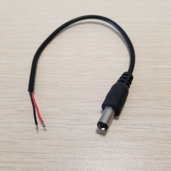

10pcs/lot dc 5.5mm x 2.1mm data extension transfer adapter cable male for cctv camera diy black 20cm