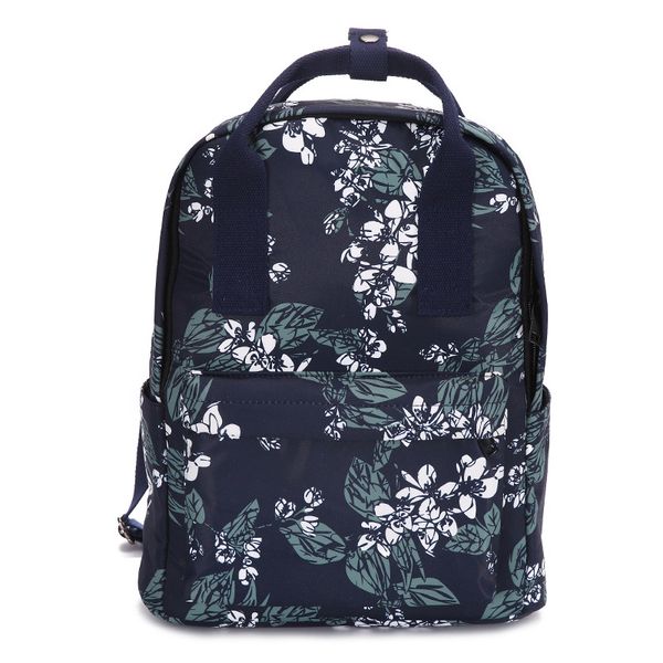 

2018 new fashion canvas women backpack flower leaf printing casual travel bag girls school bag