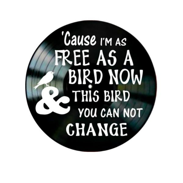 Diy Gift For Record 2018 Free Bird Song Lyrics On A Vinyl Record Album Wall Decor Kitchen Wall Decor Living Room Decor From Dgmcyima 22 12