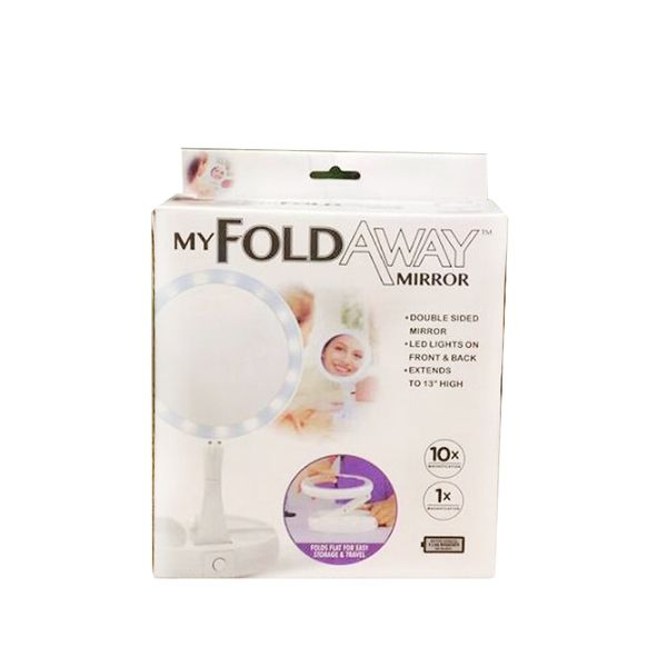 

new my fold away led makeup mirror double-sided rotation folding usb lighted vanity mirror touch screen portable tablelamp 2018 good