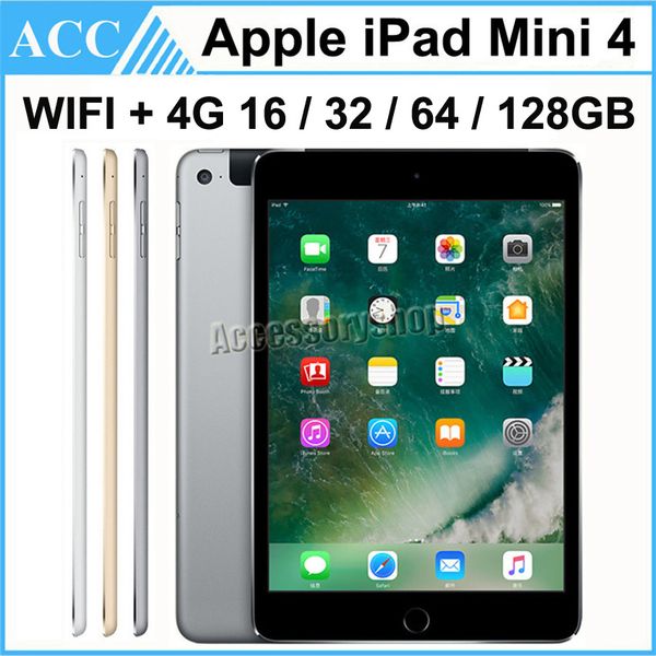 

refurbished original apple ipad mini 4 wifi + 4g cellular 16gb 32gb 64gb 128gb 7.9 inch retina display iso a8 chipset tablet pc dhl 1pcs