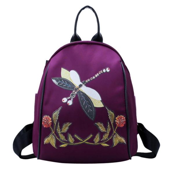 

backpack female embroidery chinese style schoolbag backpack women backpacoxford ladies travel school bags #510