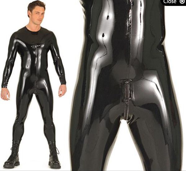 

latex catsuit zentai catsuit rubber bodysuit latex unitard back zip, Black