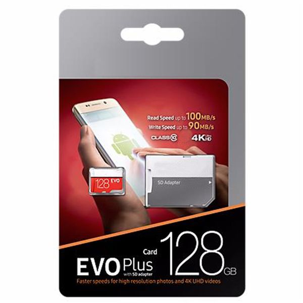

2019 selling 95mb/s class 10 32gb 128gb 256gb 64gb evo plus+ tf flash memory card c10 with sd adapter blister retail package