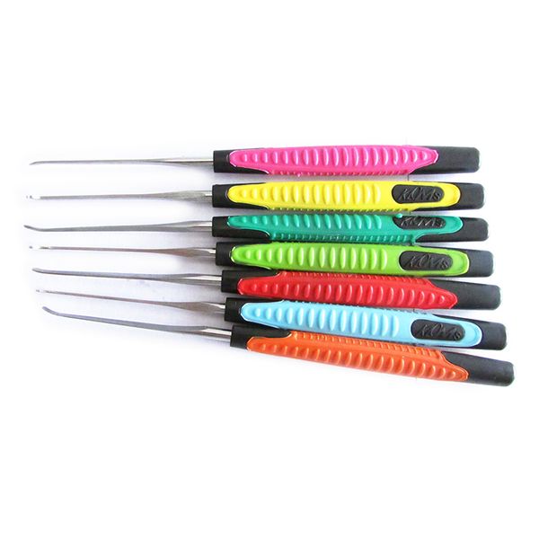 

KLOM Premium 7 Pieces Hook Pick Set w/ Colorful Handle - Qualified Hook and Pick Sets for Professional Locksmiths