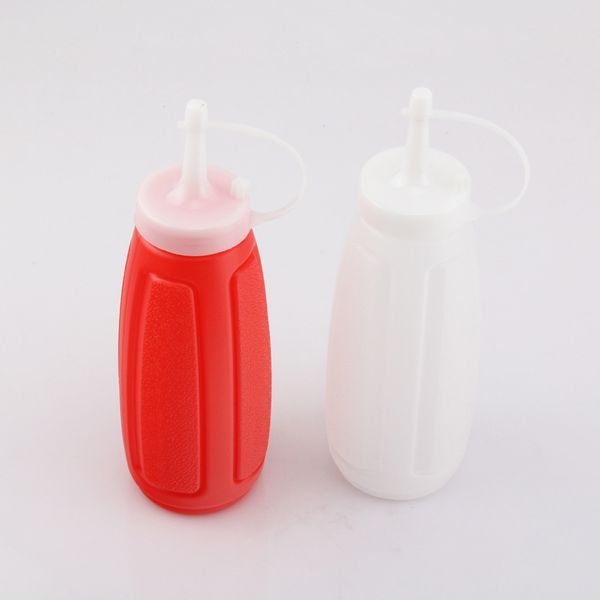 

2pcs/set kitchen plastic squeeze bottle dispenser 250ml storage bottle for for sauce vinegar oil ketchup