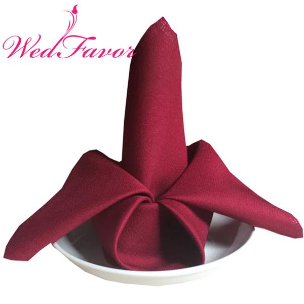

100pcs 45 x 45cm burgundy plain polyester table napkins linen napkins dinner cloth for l banquet wedding decoration