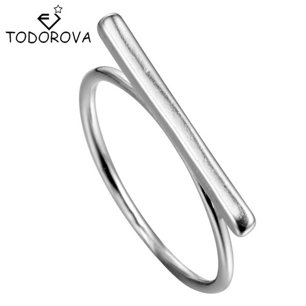 

todorova новая мода простой длинный бар обручальные кольца для женщин анель женский геометрические ювелирные изделия подарок на день рождени, Golden;silver