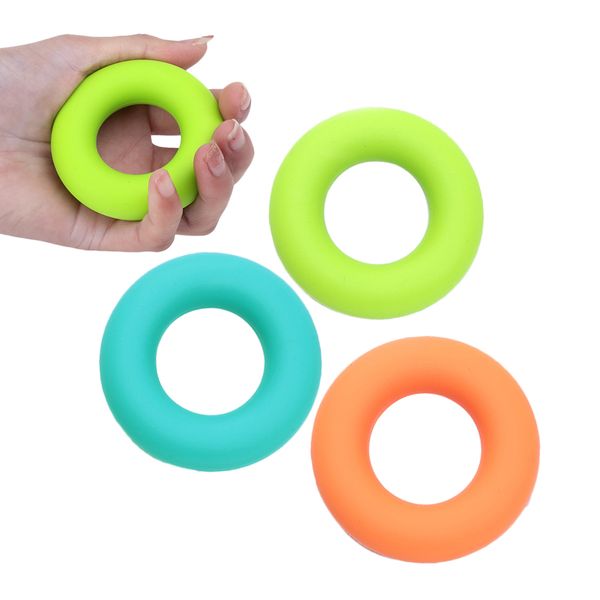 

3pcs silicone hand grip o shape healthy strength finger hand power training ring exerciser fitness muscle developer 30 40 50lb