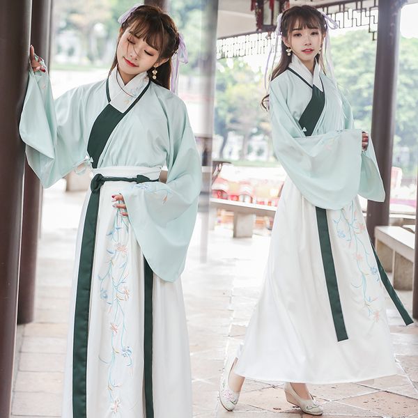 

summer girls hanfu national costume ancient chinese cosplay green costume ming dynasty fairy china women hanfu clothes lady, Red