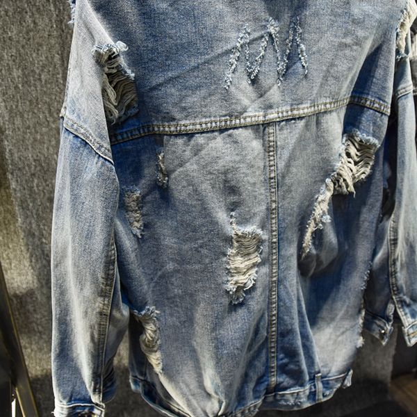 

pure avant-garde baggy jeans jacket original design trend men's jacket, Tan;black