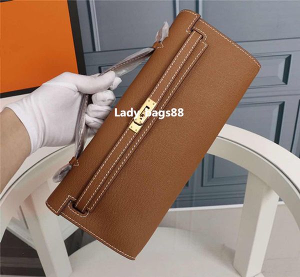

fashion luxury women designer clutch handbag epsom cowhide leather platinum purse bags flap wallet bag lady banquet handbag messenger bag