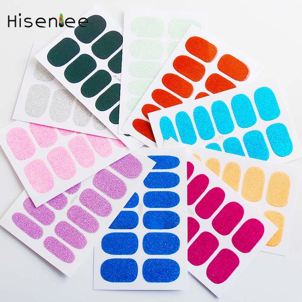 

new shiny classic solid color mixed color fashion charm 10 stickers dedicated diy nail sticker decoration tools, Black