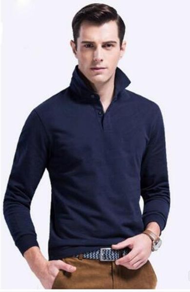 Autunno Nuovo grande piccolo cavallo coccodrillo Polo per uomo Ricamo T-shirt elegante casual slim fit di lusso con risvolto a maniche lunghe