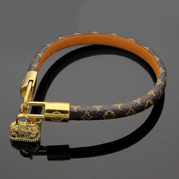 

Top Quality Round genuine leather bracelets with gold bag accessories design for women and men flower print bracelet brand named jewelry