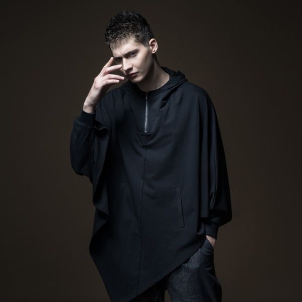 

pinli 2018 new spring men's personality loose hoodie coat male b181209016, Black