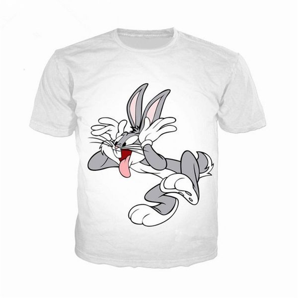 

мультфильм bugs bunny женщины мужчины новая мода лето унисекс смешные 3d печати crewneck повседневная футболка топы tee q118, White;black
