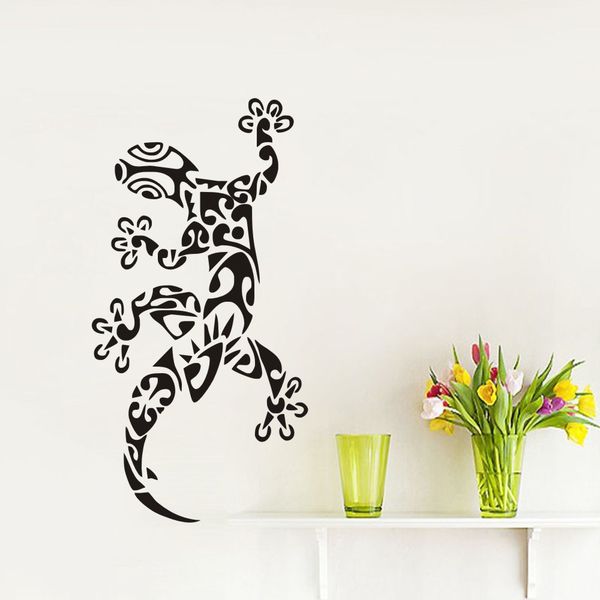 Creative Lizard Wall Stickers Self Adhesive Pvc Wallpapers Waterproof Can Be Removable Arts Murals Sitting Room Bedroom Decor Black Wall Decals Black