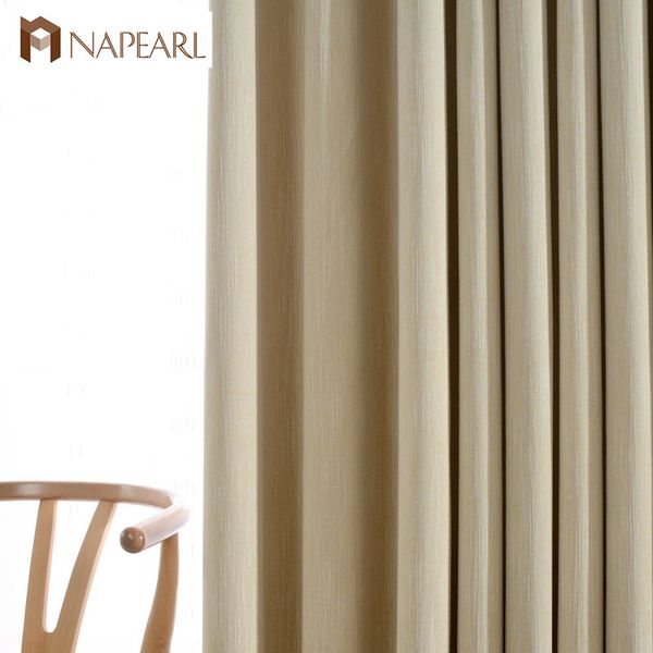 2019 Napearl Eco Friendly Modern Style Soild Color Curtain No Pattern Cream Blue Gray Green Brown Color Curtains For Hotel Living Room Bedroom From