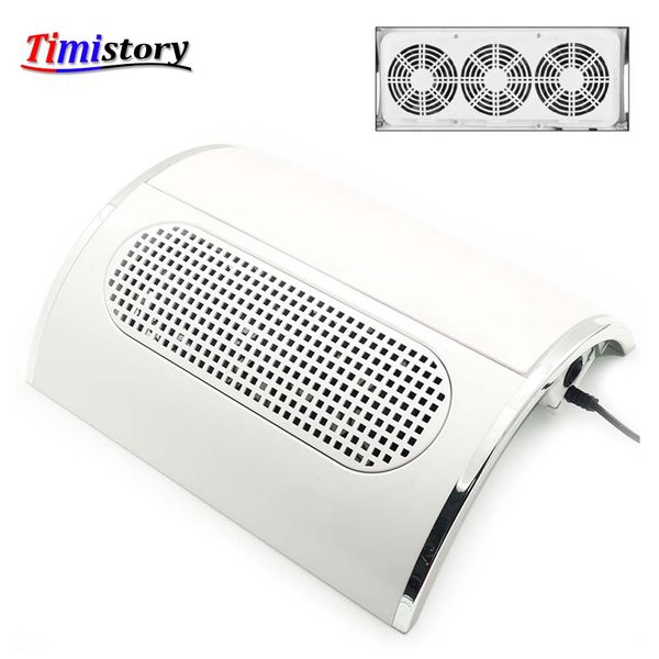 

2018 nail dust suction collector manicure salon tools vacuum cleaner with 3 powerful fan eu plug nail art equipment new arrival, Silver